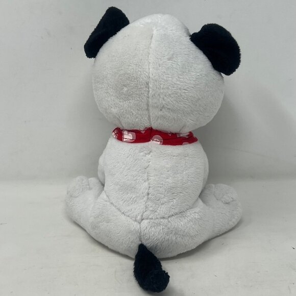 Petting Zoo‎ Black White  Dog Plush Stuffed Red Heart Bandana Sitting 7" Tall - Picture 2 of 9